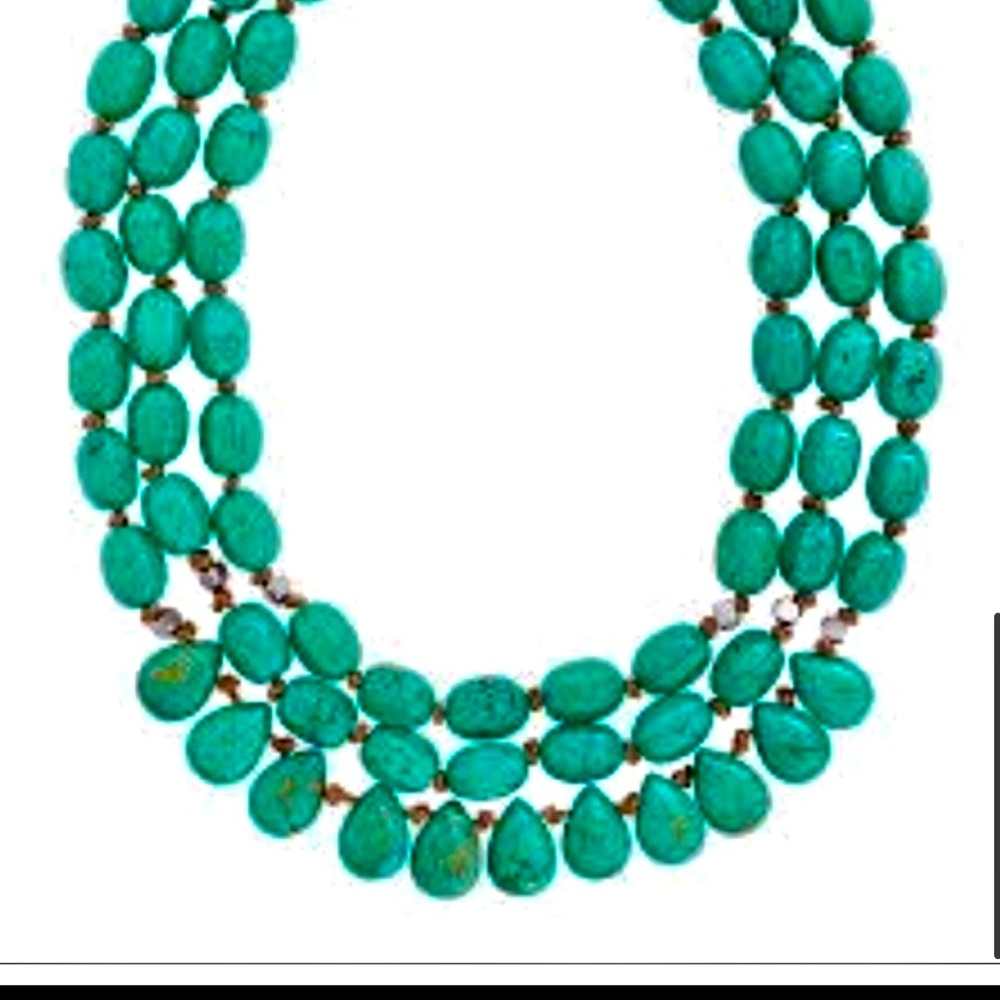 Silpada Vintage Rare Drops Of( The Ocean 3 Strand Turquoise Necklace - Picture 4 of 10